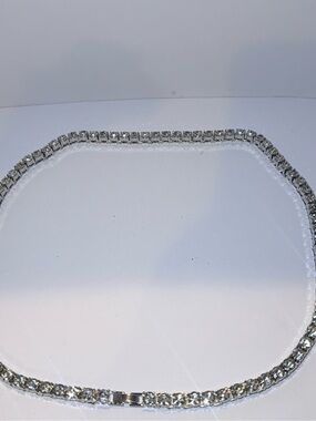 Clear Crystal Tennis Necklace - Timeless Jewelry 20”